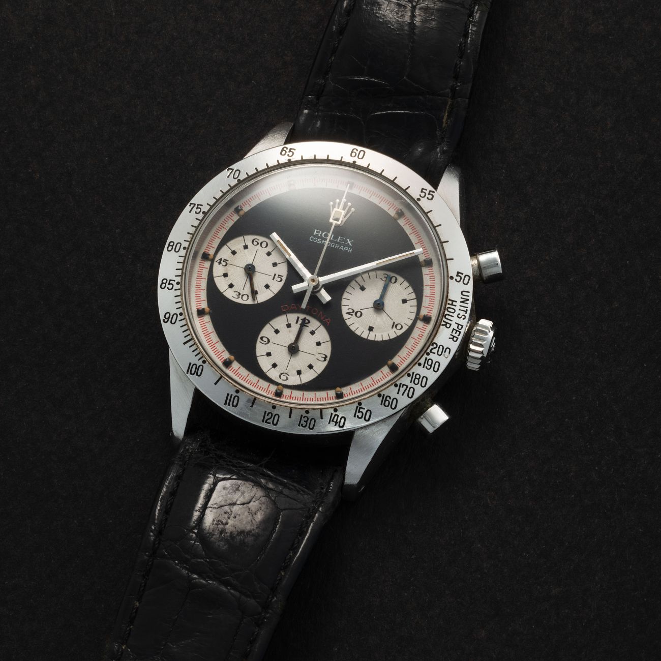 Lot 193 - Very Well Preserved and Extremely Rare, Daytona, Chronograph Wristwatch in Steel, With Black Paul Newman “Musketeer” Dial, Reference 6262, Kept in a Private Collection for Over 30 Years – Estimate: € 140,000 – 280,000 – View lot detail
