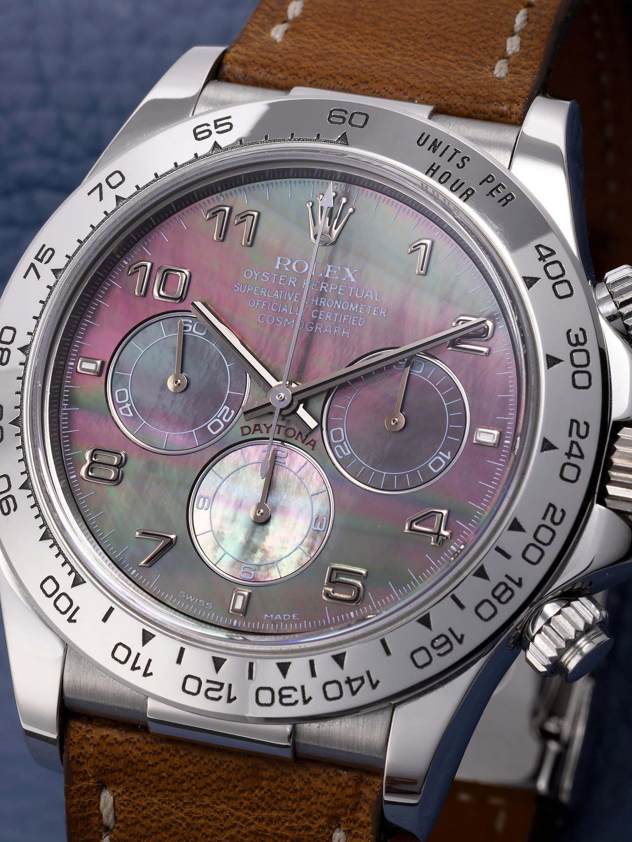 Another View Of The Unique Mother Of Pearl Dial ( Counter At Six is Multi-Colored)