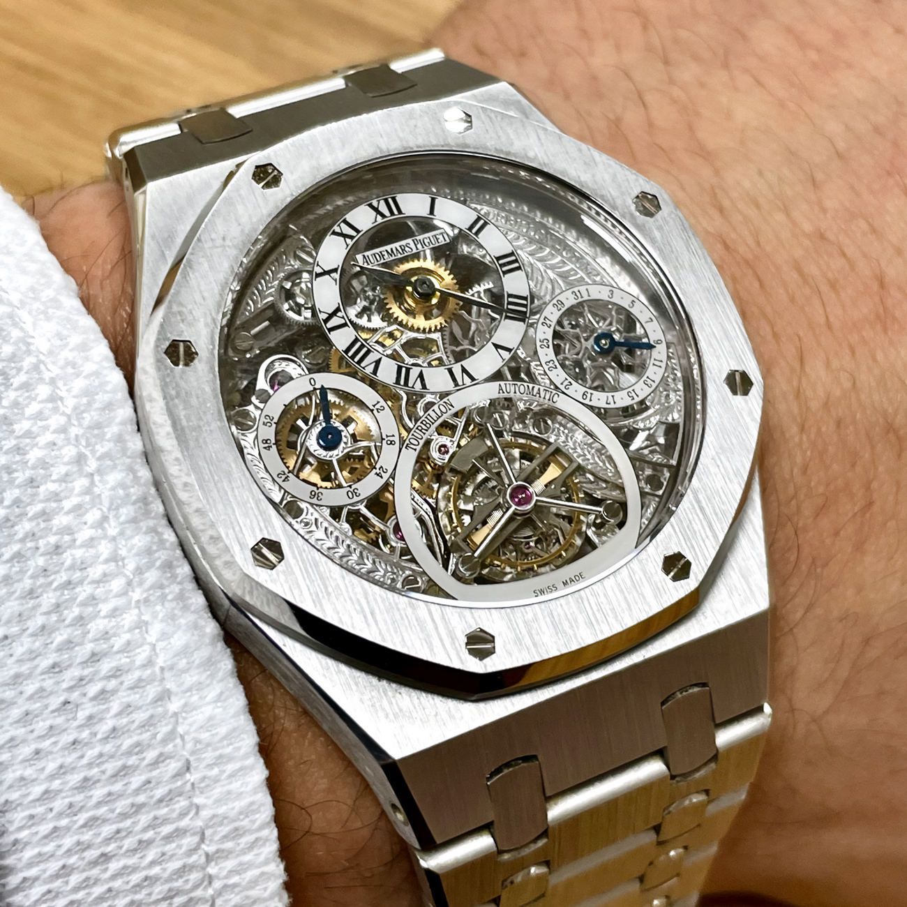 Audemars Piguet Royal Oak Tourbillon skeleton in Platinum reference 25902PT.OO.1110PT.01 - 25th anniversary limited edition of only 10 pieces.