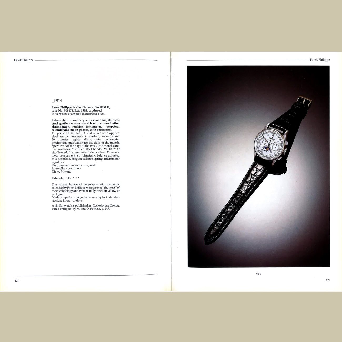 Antiquorum 1995 Auction Catalogue - Lot 914 page