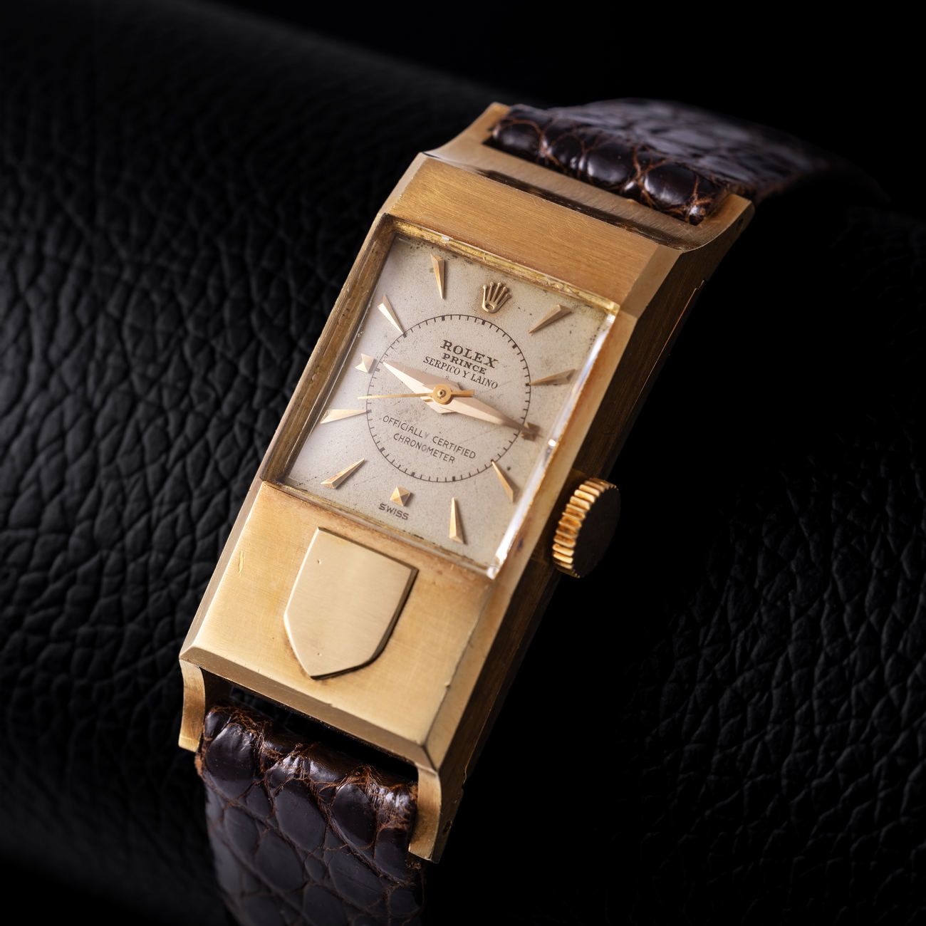 Lot 134 – Beautiful Rolex Prince in yellow gold, reference 3361, retailed by Serpico y Laino – View Lot