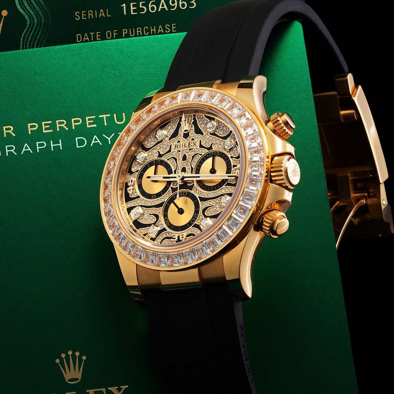 Lot 146 - Absolutely Magnificent and Precious, Eye of the Tiger Daytona, Automatic Wristwatch in Yellow Gold, Reference 116588TBR, With Box, Papers, Booklets, and Tag – Estimate: € 170,000 – 340,000 – View lot detail