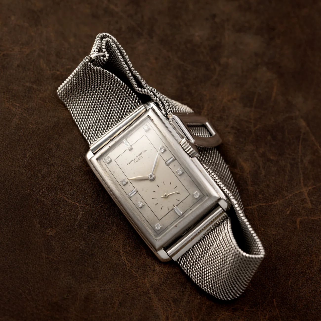 Lot 136: Possibly unique oversized rectangular Patek Philippe from 1939