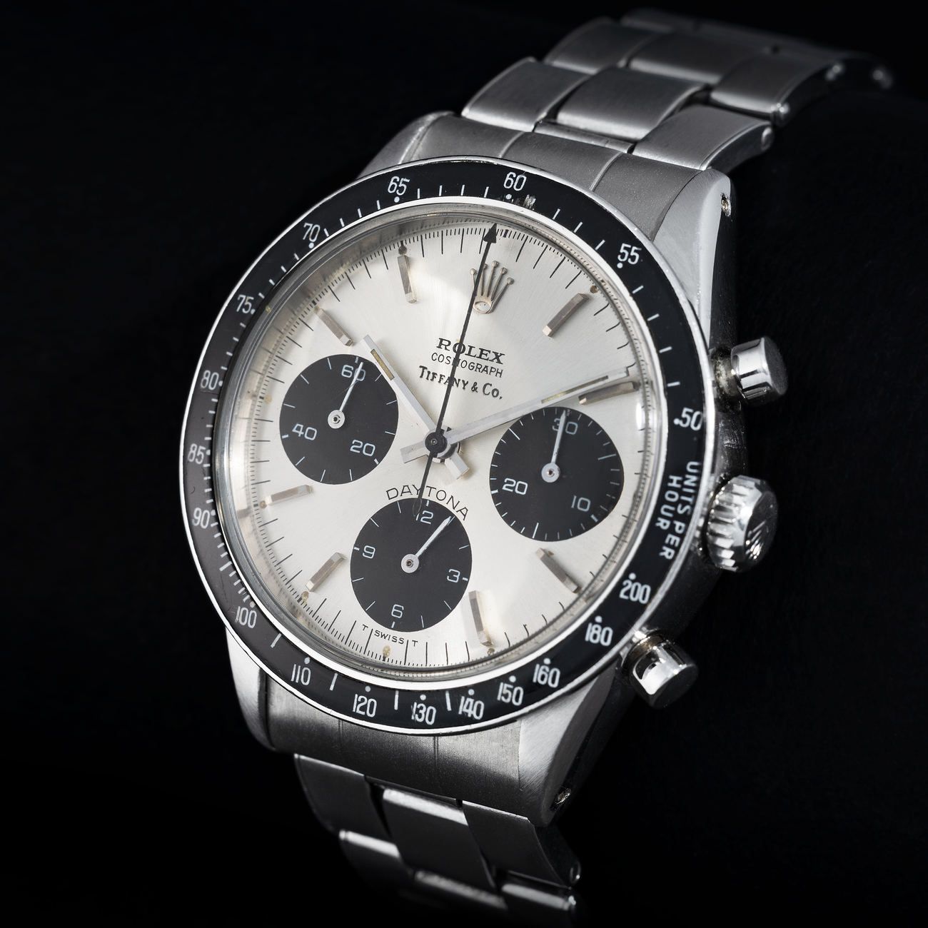 Lot 170 — ROLEX, Highly Attractive and Iconic, Daytona Chronograph, Wristwatch in Steel, Silver Dial, Retailed by Tiffany & Co, Pucci Papaleo Expertise, Reference 6241 – Estimate: € 80,000 – 160,000 – VIEW LOT