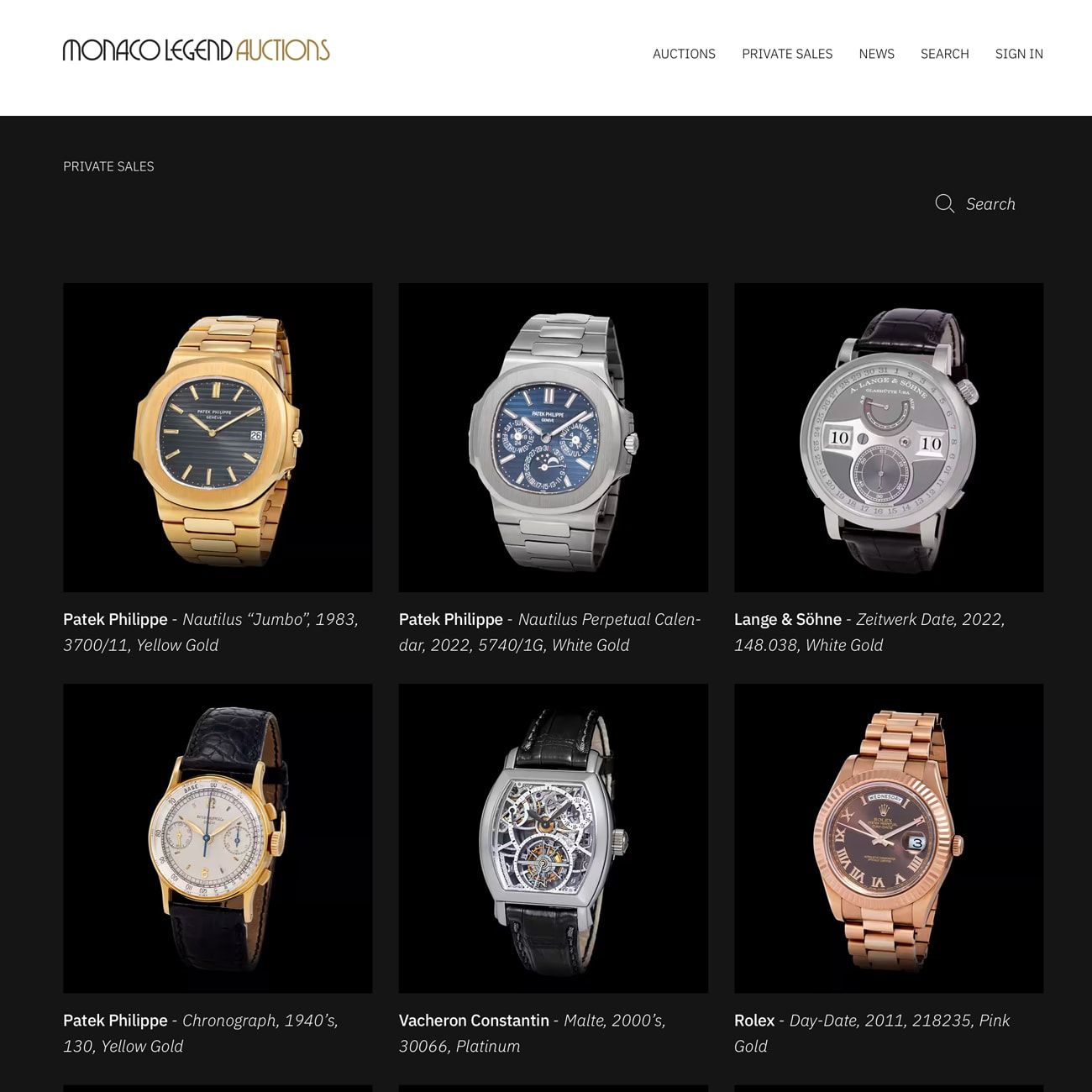 Private Sales – New Website Cover